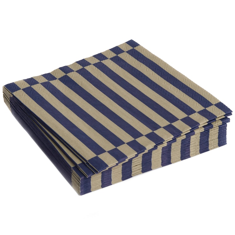 Pattern Napkins 16x16 cm, Dark Blue / Dark Sand