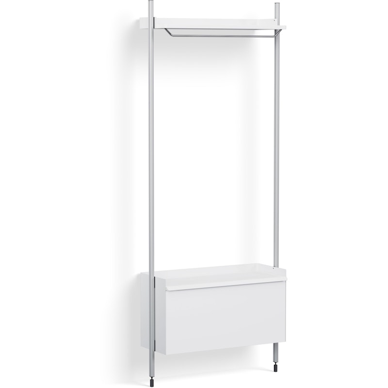 Pier System 1001 1 column, PS White / Aluminium