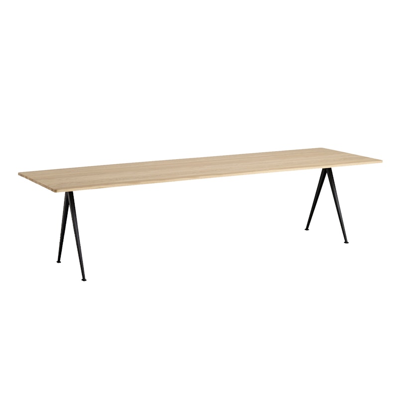 Pyramid 02 Dining Table 85x300 cm, Black / Matte Lacquered Oak