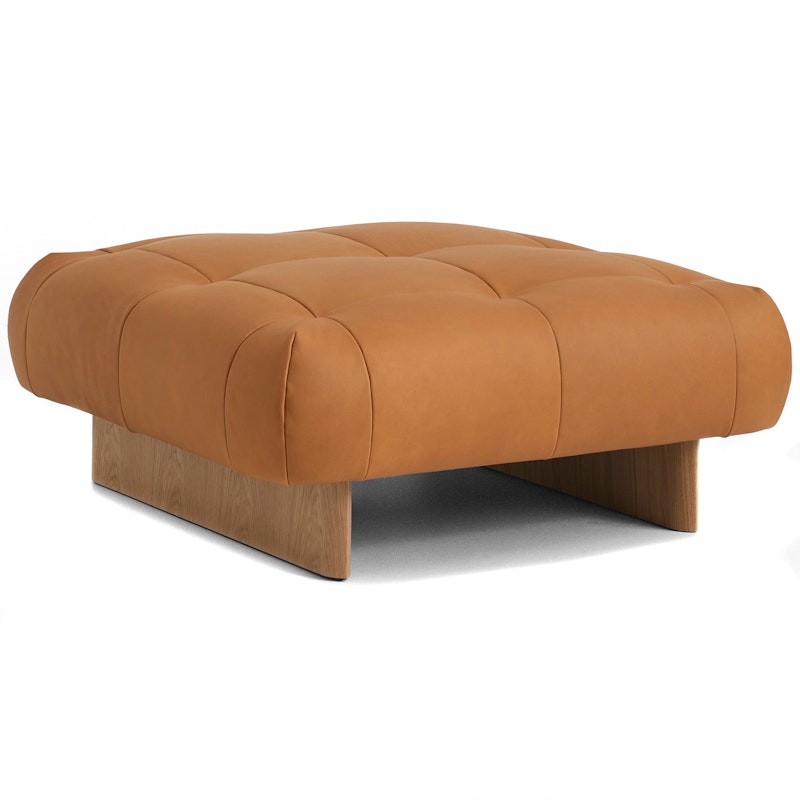 Quilton Lift Footstool, Sense Cognac Leather / Oak