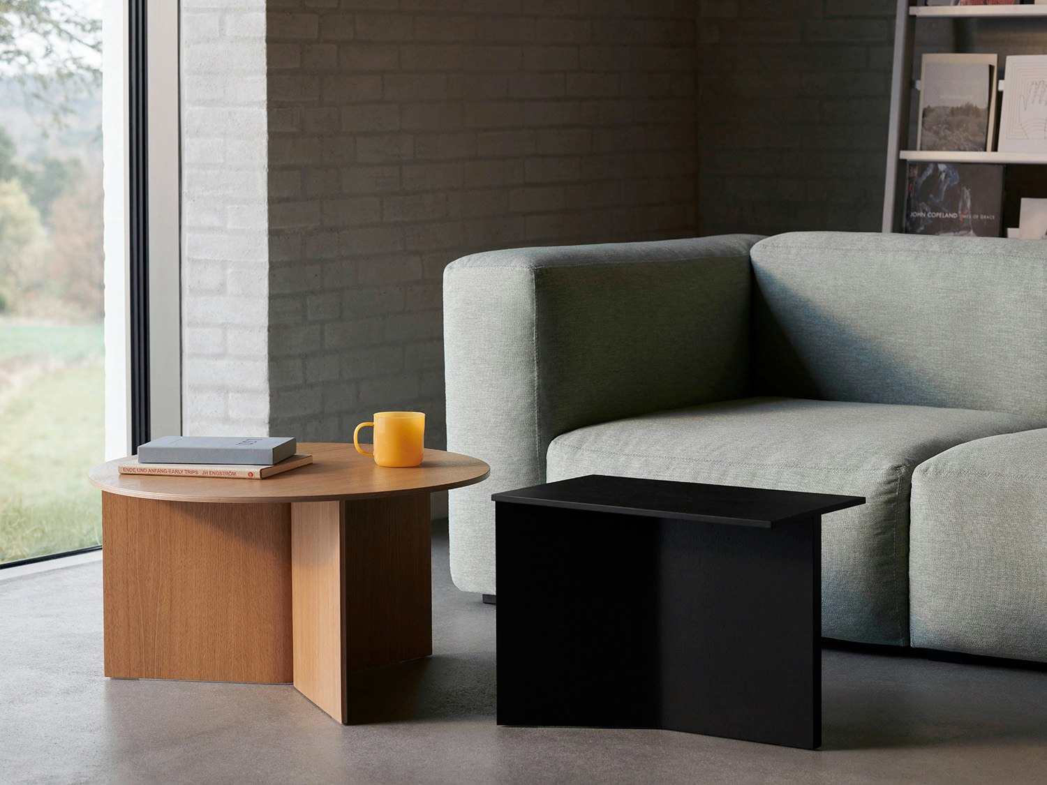 Slit Table Wood Round XL Ø65xH35,5 - Lacq oak from HAY | RoyalDesign