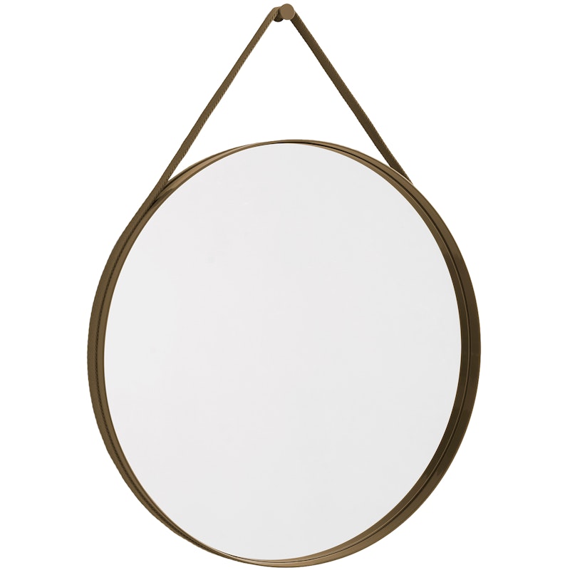 Strap Mirror No2 Ø70 cm, Light Brown