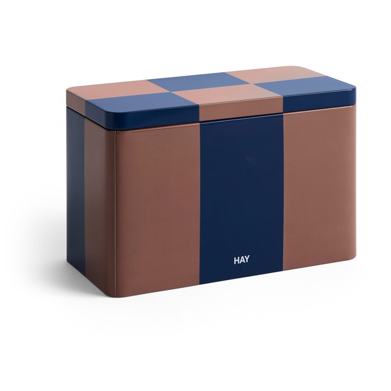 Tin Container Medium, Brown / Midnight Blue