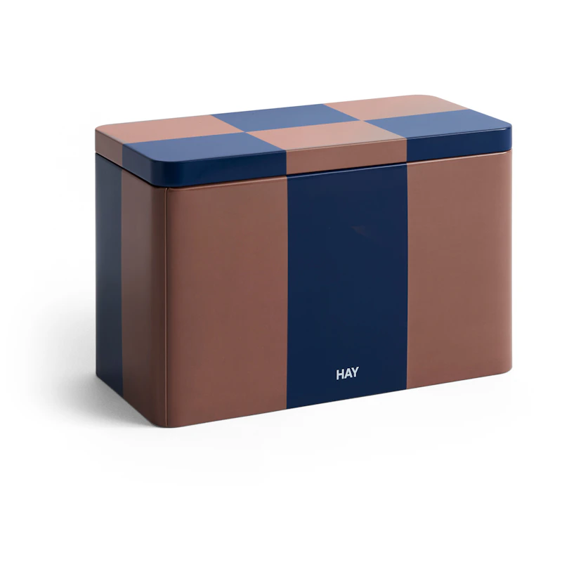 Tin Container Medium, Brown / Midnight Blue