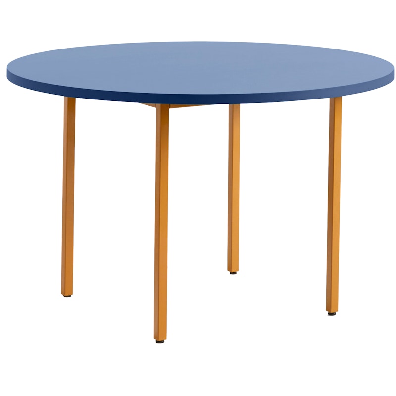 Two-Colour Table Ø120cm, Ochre / Blue