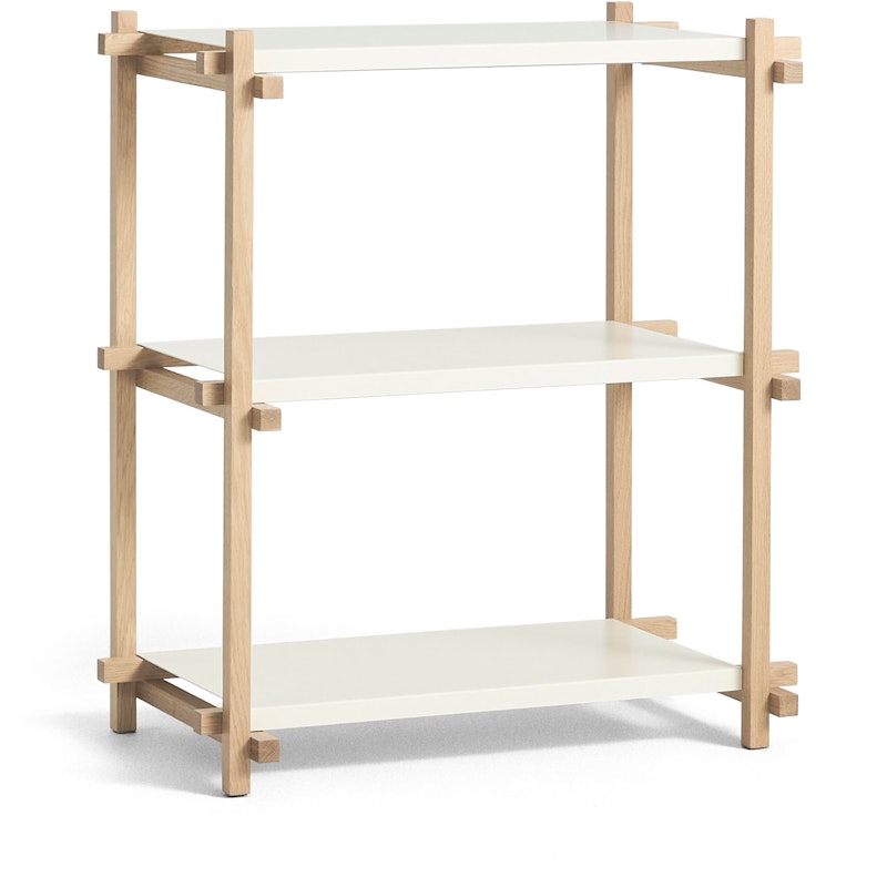 Woody Shelving 2.0 Column Low Soaped Oak / Almond White