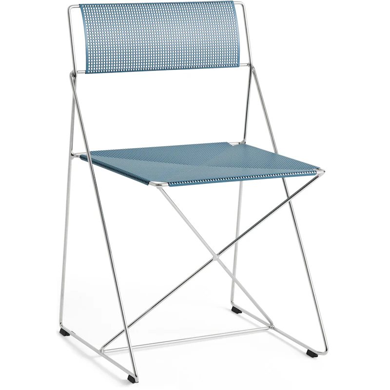 X-Line Chair, Chrome / Powder Blue