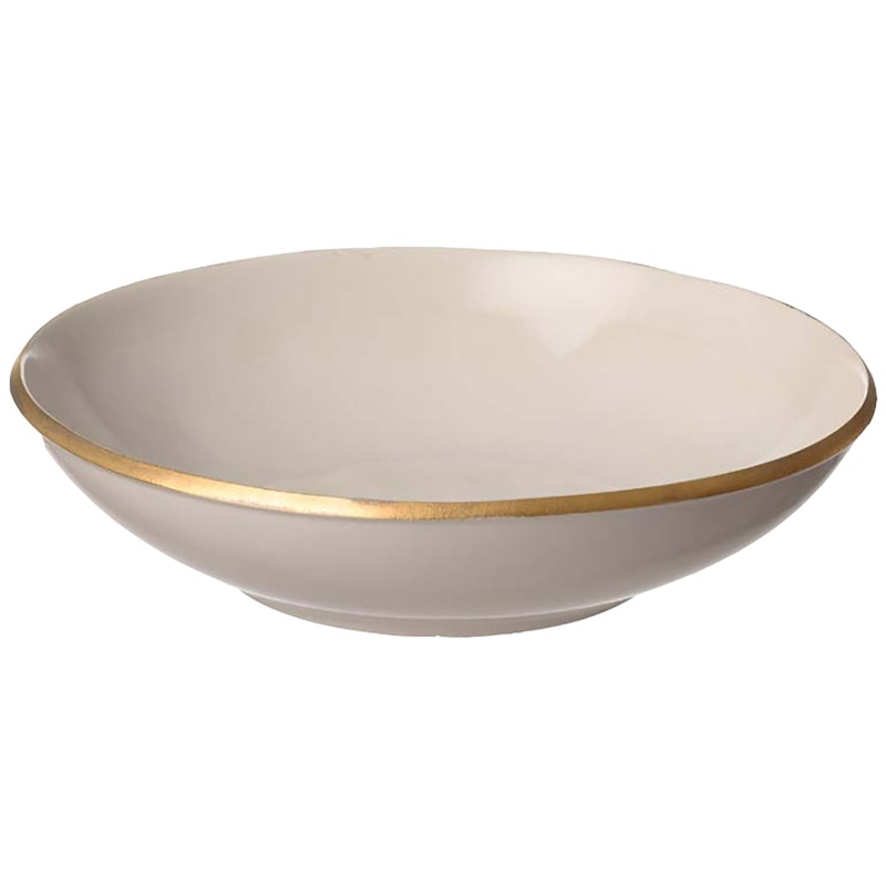 Nosse Ceramics Edge Deep Plate Ivory Gold, 24 cm