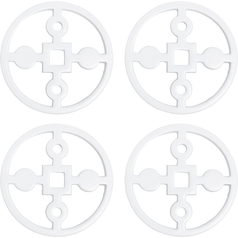 Anima Gemella Coasters Ø10 cm 4-pack, White