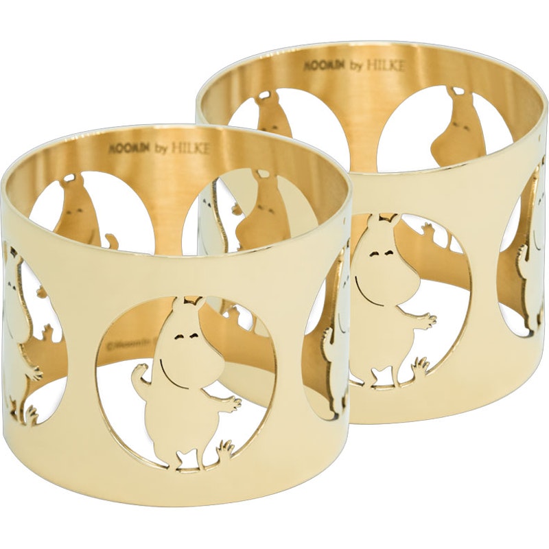 Hilke X Moomin Napkin Ring Moomintrollet 2-pack, Brass