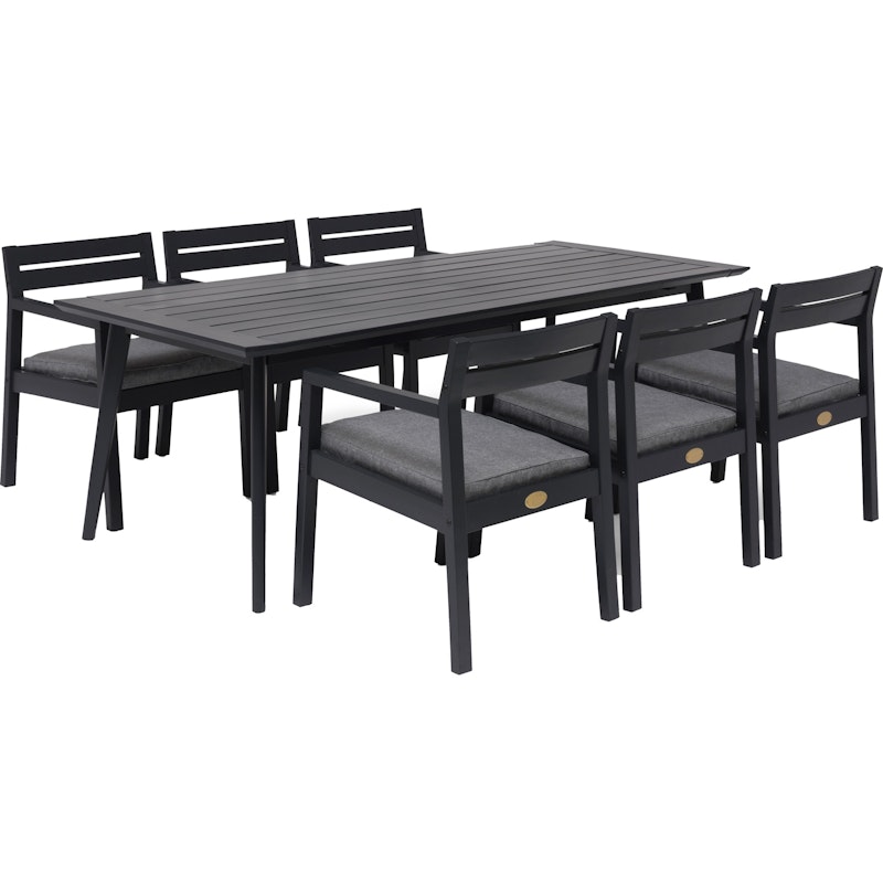 Stoltö Table Set 6 Seats, Hurricane Grey