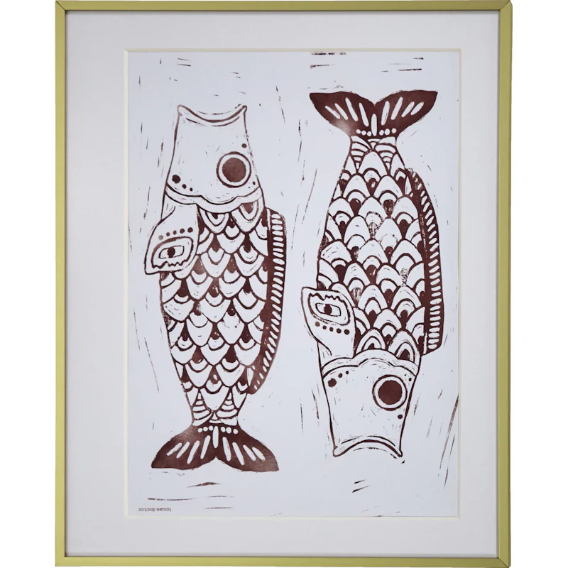 HDFish Painting 40x50 cm, Burgundy