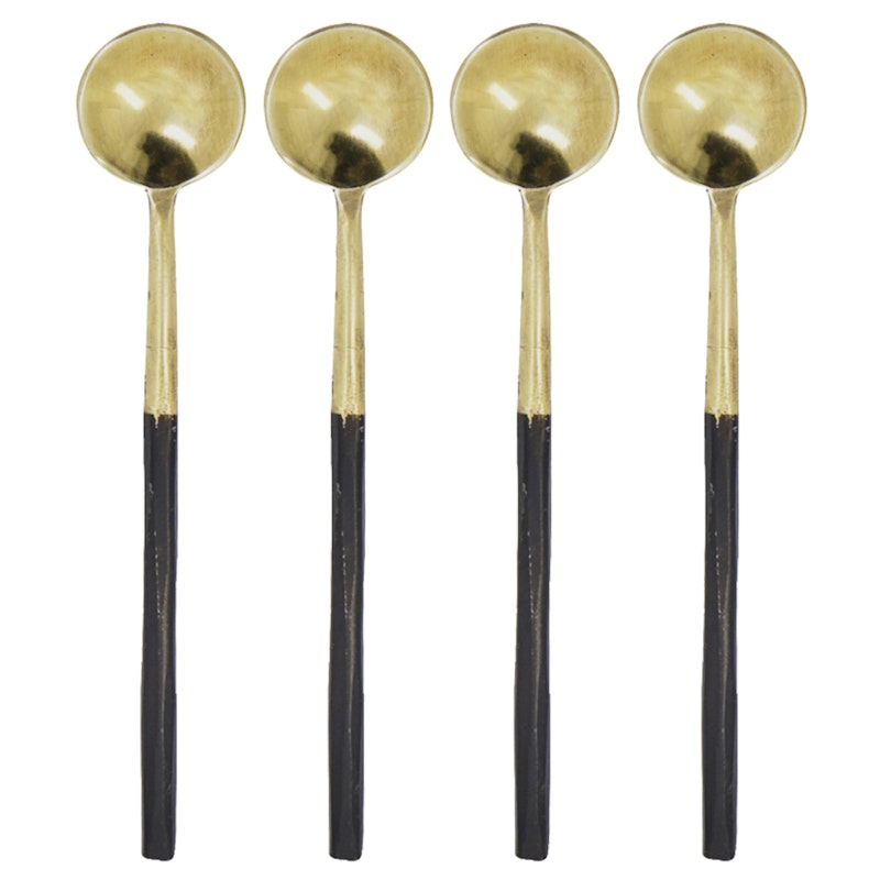 Long Spoon 4-pack, Antique Brass