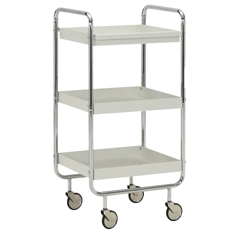 Roll Trolley, Off-white / Chrome