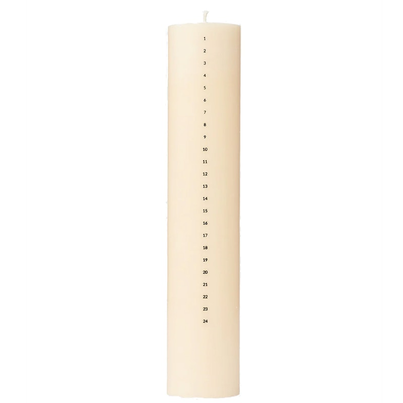 Calendar Candle Mistletoe, White