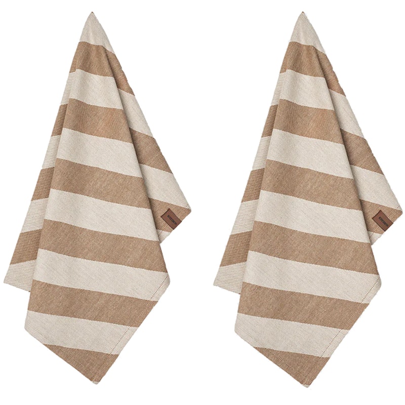 Tea Towel 2-pack, Beige Candy