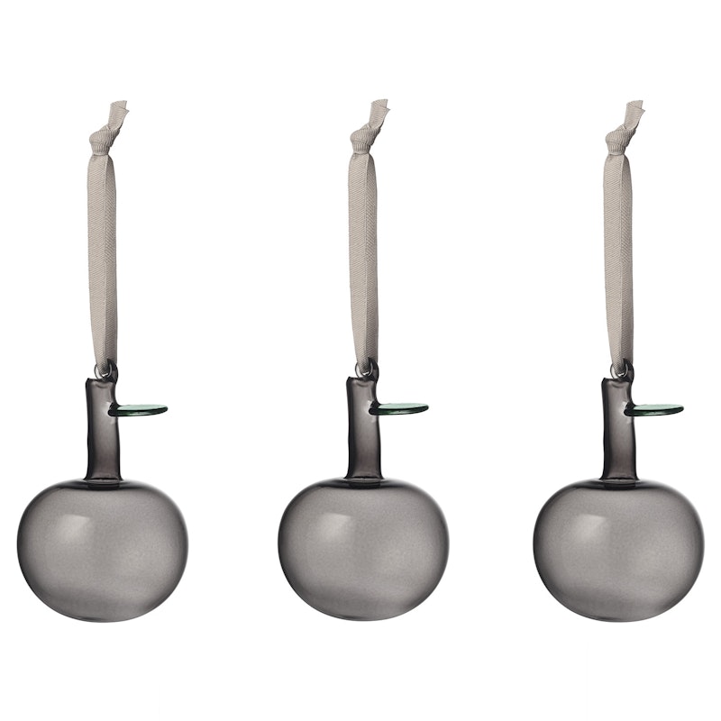 Glass Apple 3-pack, Grey