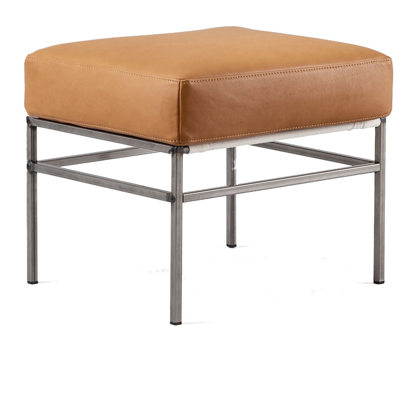 Seventy Five Footstool Leather, Challenger Brandy