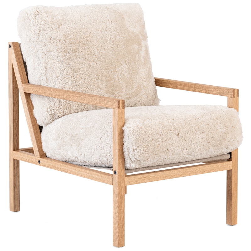 Seventy Five Wood Armchair, Oak / Sheepskin Moonlight