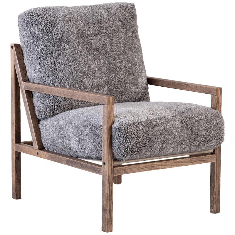 Seventy Five Armchair, Smoked Oak / Sheepskin Scandinavian Grey