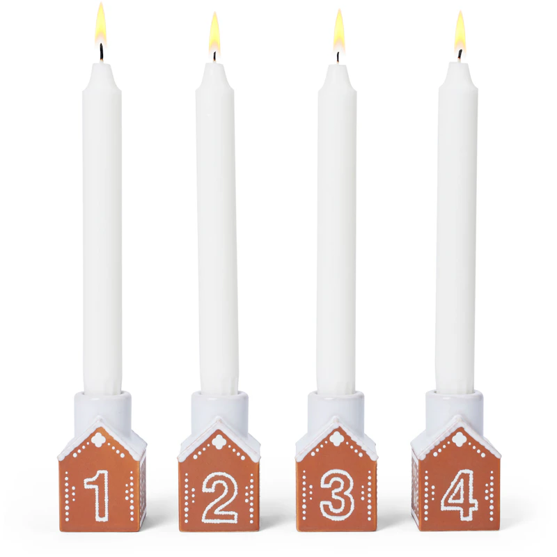 Gingerbread Advent Candle Holder H7.5 cm