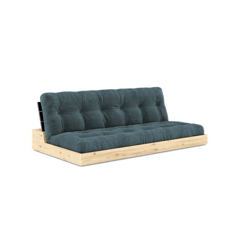 Base Sofa Bed With 5-Layer Mattress Black Night/Pale Blue