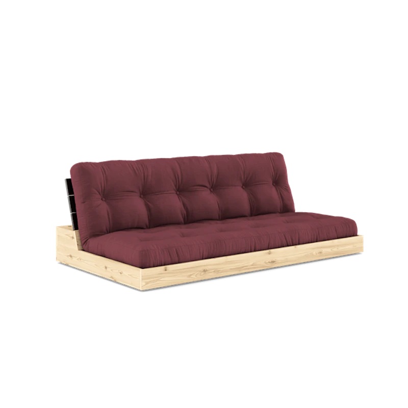 Base Sofa Bed With 5-Layer Mattress Black Night/Bordeaux