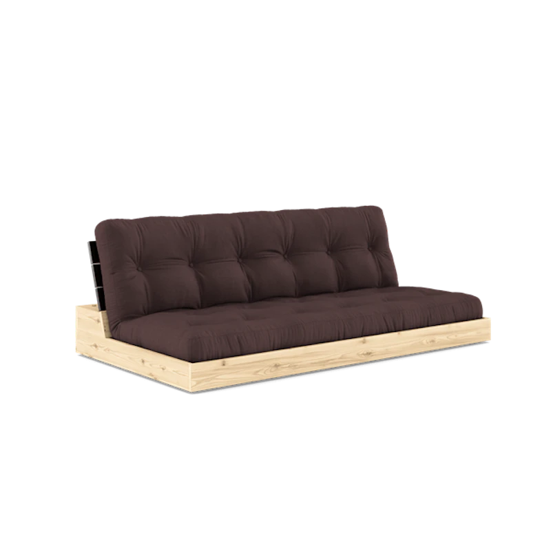 Base Sofa Bed With 5-Layer Mattress Black Night/ Brown