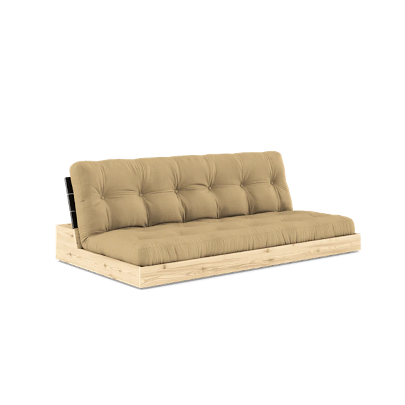 Base Sofa Bed With 5-Layer Mattress Black Night/Wheat Beige