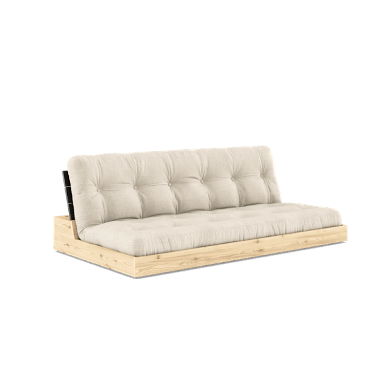 Base Sofa Bed With 5-Layer Mattress Black Night/Linen
