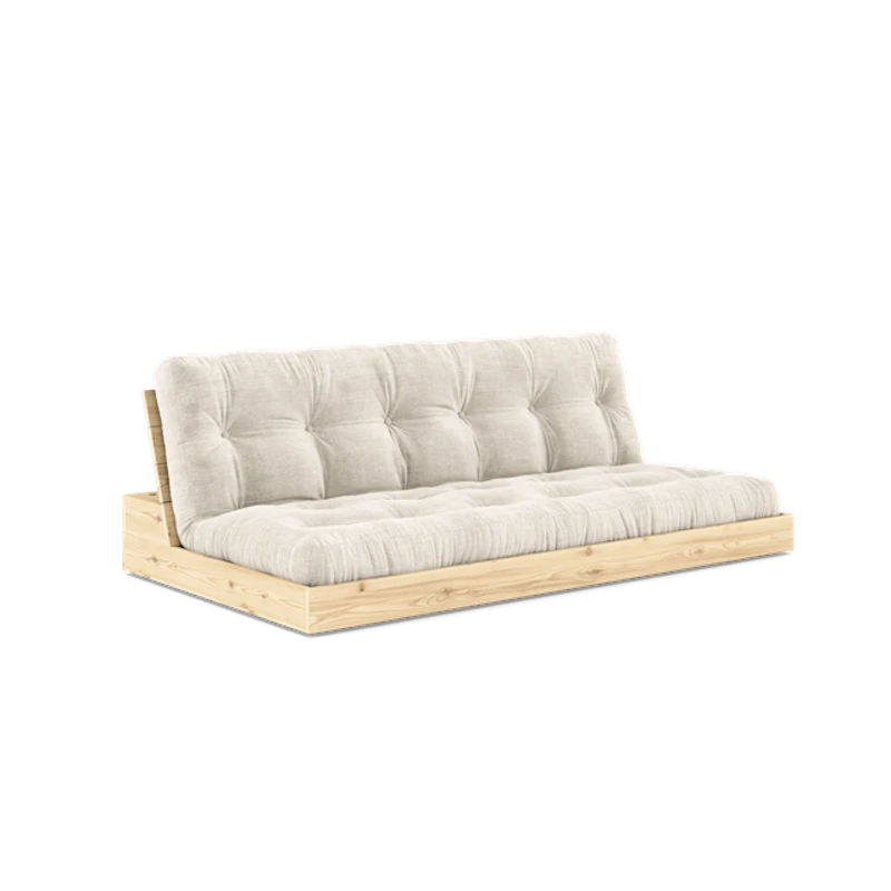 Base Sofa Bed With 5-Layer Mattress Clear/Ivory