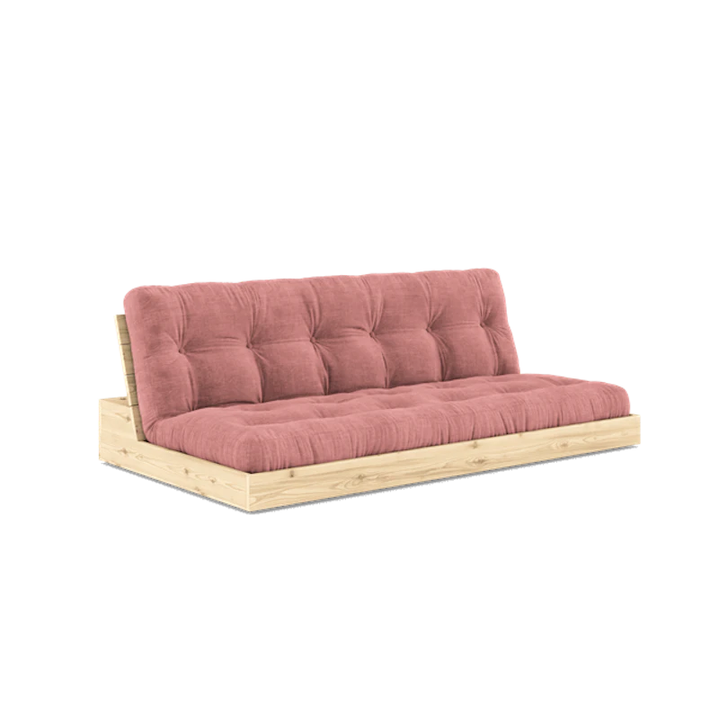 Base Sofa Bed With 5-Layer Mattress Clear/Sorbet Pink