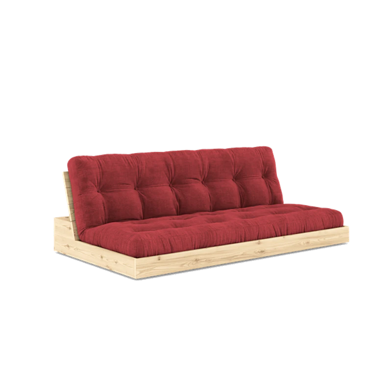 Base Sofa Bed With 5-Layer Mattress Clear/Ruby Red