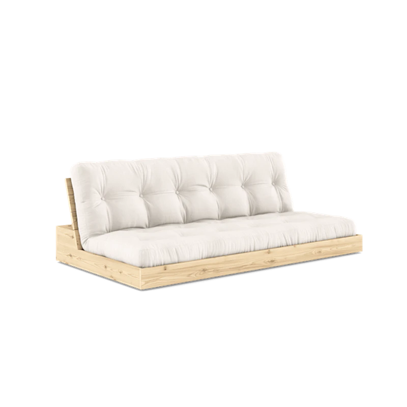 Base Sofa Bed With 5-Layer Mattress Clear/Natural
