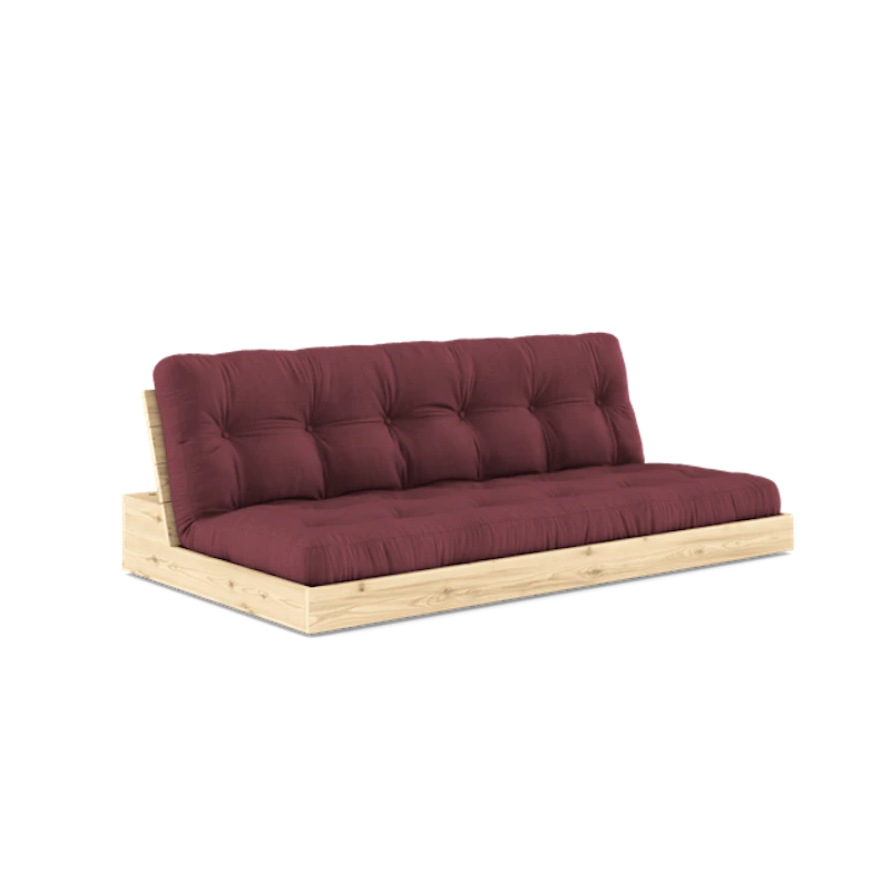 Base Sofa Bed With 5-Layer Mattress Clear/ Bordeaux