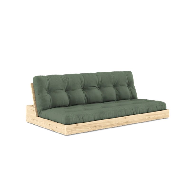 Base Sofa Bed With 5-Layer Mattress Clear/ Olive Green