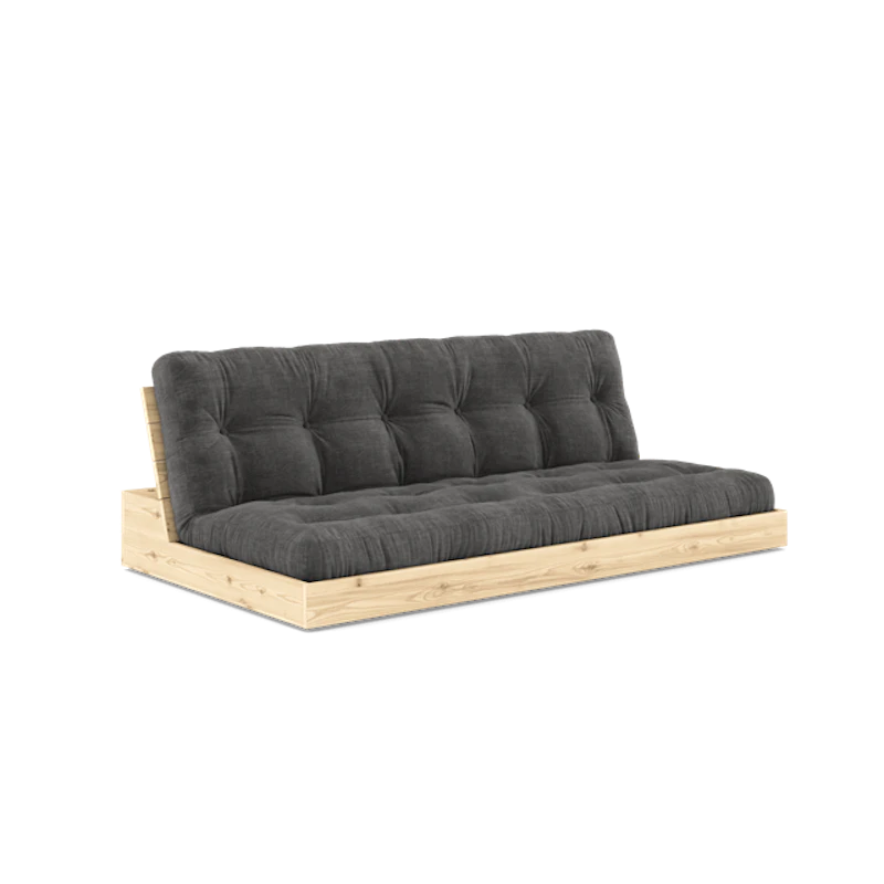 Base Sofa Bed With 5-Layer Mattress Clear/Charcoal