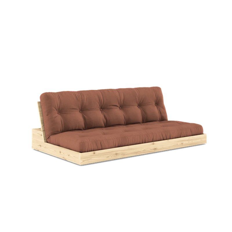 Base Sofa Bed With 5-Layer Mattress Clear/Clay Brown
