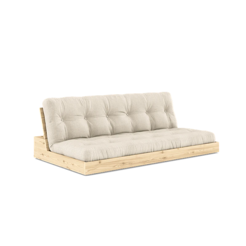 Base Sofa Bed With 5-Layer Mattress Clear/Linen