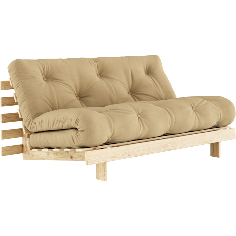 Roots 160 Sofa Bed With Mattress, Raw / Wheat Beige