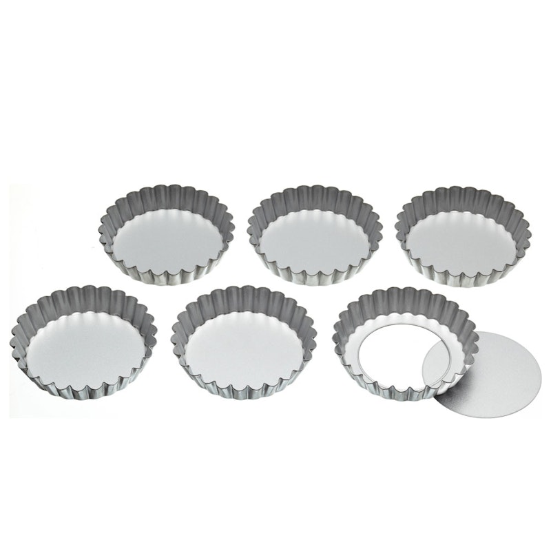 Loose Base Tart Tins, Set of 6