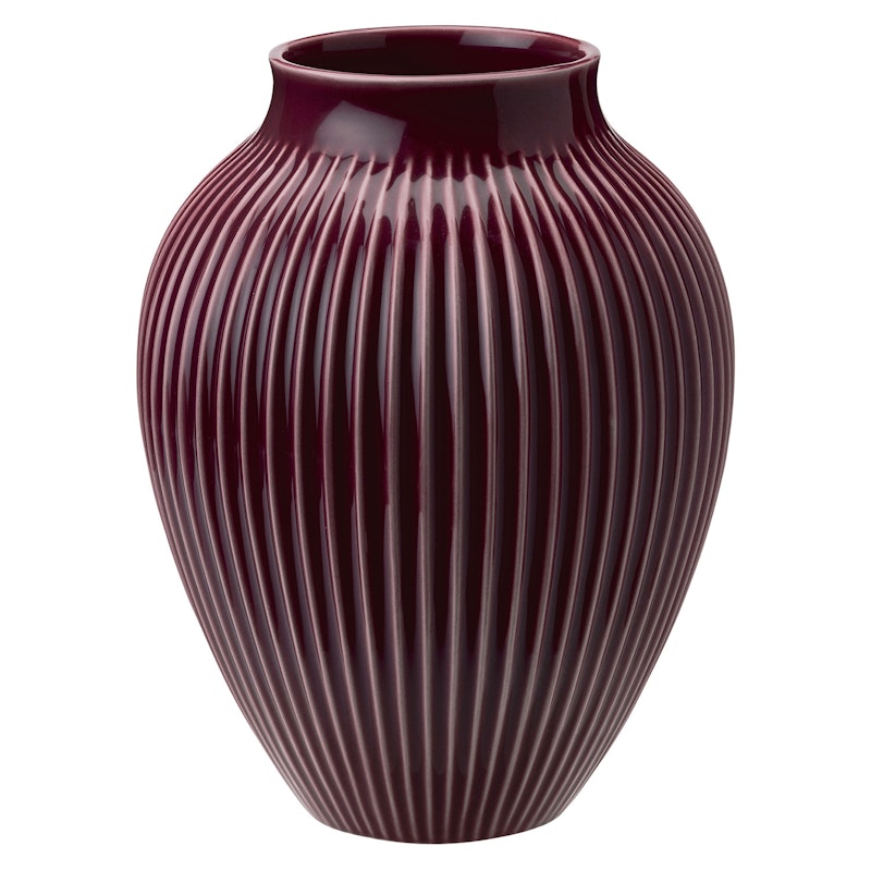 Vase Grooved 20 cm, Ripple Berry