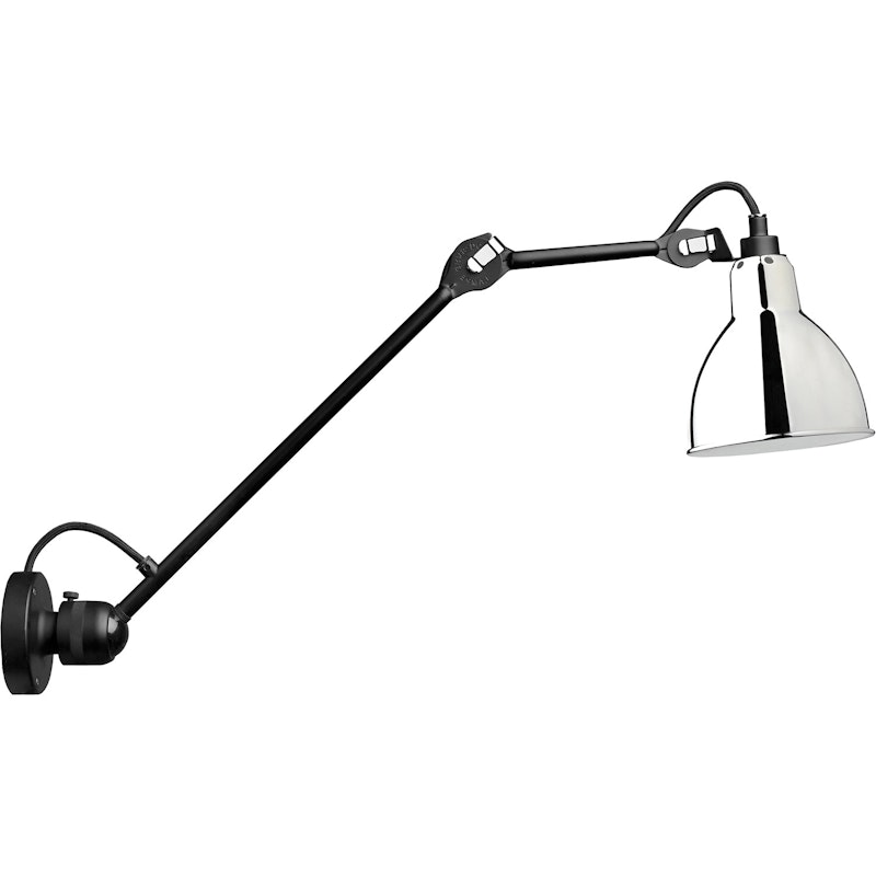 Lampe Gras N°304 Wall Lamp L40, Black / Chrome