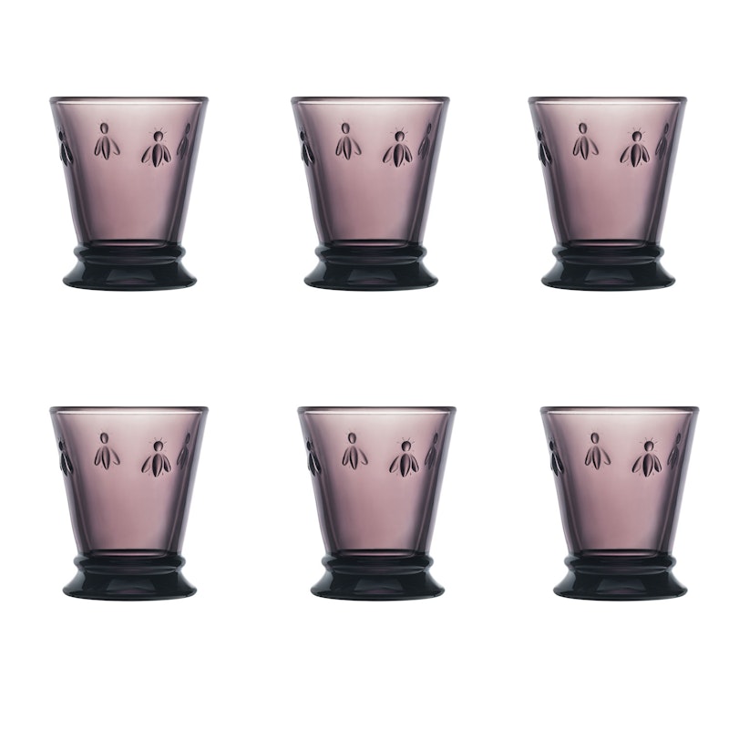 Abeille Drinking Glass 6-pack, Aubergine