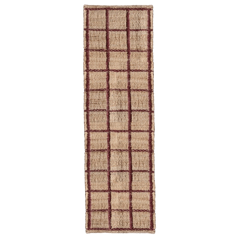 Strata Jute Rug 75x240 cm, Burgundy