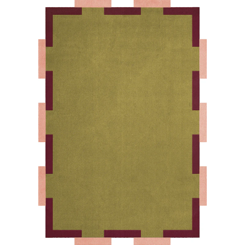 Teklan Fregio Wool Rug 250x350 cm, Olive / Blush