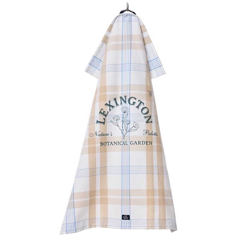 Botanical Checked Kitchen Towel 50x70 cm Beige/Blue