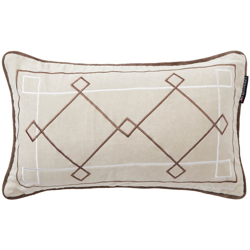 Graphic Embroidered Cushion Cover 30x50 cm, Brown/Beige