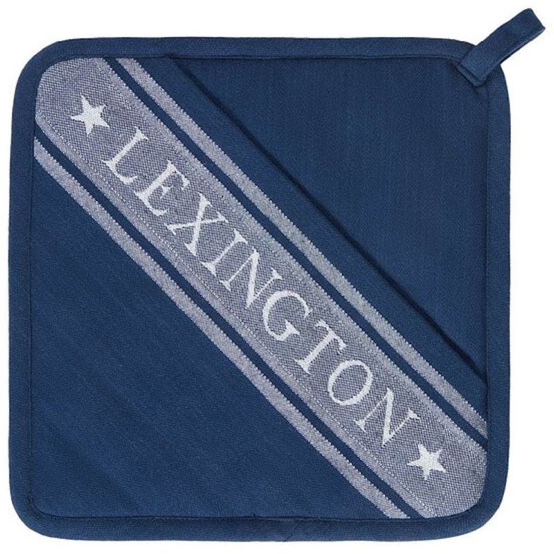 Icons Organic Cotton Jacquard Star Pot Holder, White / Dress Blue
