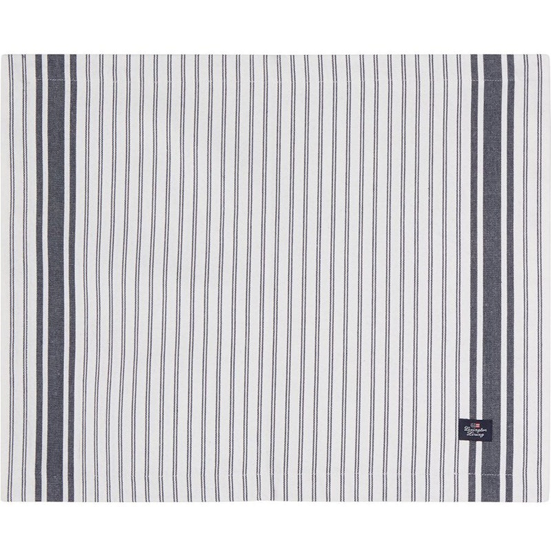 Icons Striped Organic Cotton Oxford Placemat, White / Dress Blue